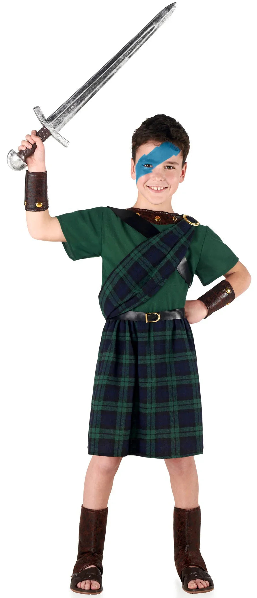 Disfraz de Escocés Braveheart para Niño Escoceses Infantiles Kimokawaii